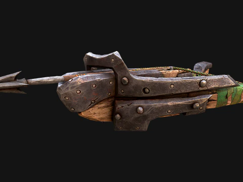 Wooden Crossbow Medieval Bandit Knight Weapon 3D Model