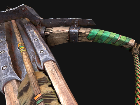 Wooden Crossbow Medieval Bandit Knight Weapon 3D Model
