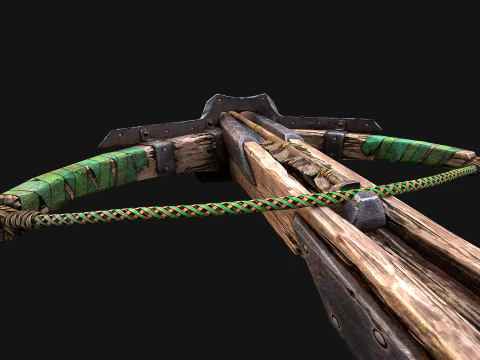 Wooden Crossbow Medieval Bandit Knight Weapon 3D Model