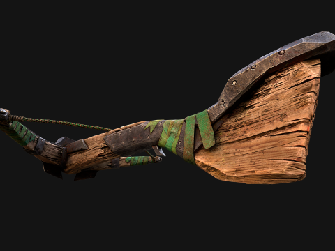 Wooden Crossbow Medieval Bandit Knight Weapon 3D Model