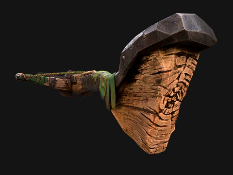 Wooden Crossbow Medieval Bandit Knight Weapon 3D Model