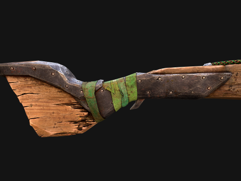 Wooden Crossbow Medieval Bandit Knight Weapon 3D Model