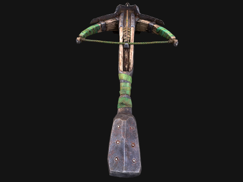 Wooden Crossbow Medieval Bandit Knight Weapon 3D Model