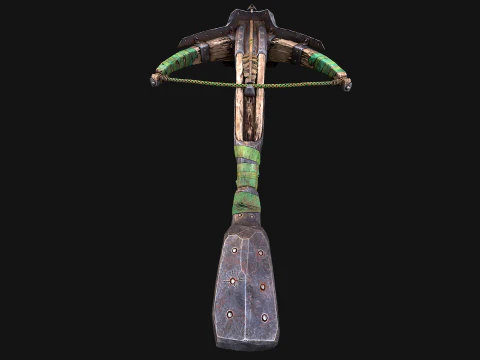 Wooden Crossbow Medieval Bandit Knight Weapon 3D Model