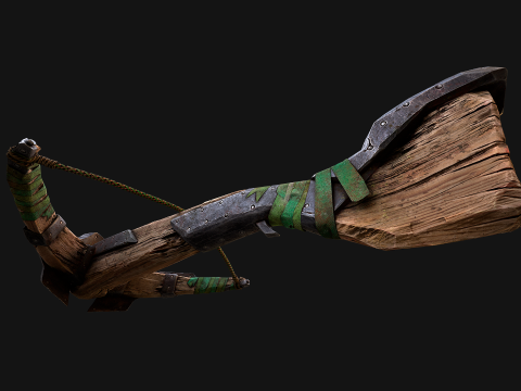 Wooden Crossbow Medieval Bandit Knight Weapon 3D Model