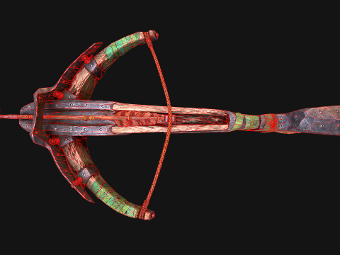 Wooden Crossbow Medieval Bandit Knight Weapon 3D Model