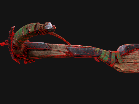 Wooden Crossbow Medieval Bandit Knight Weapon 3D Model