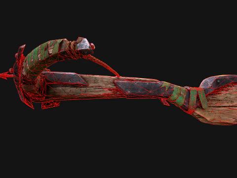 Wooden Crossbow Medieval Bandit Knight Weapon 3D Model