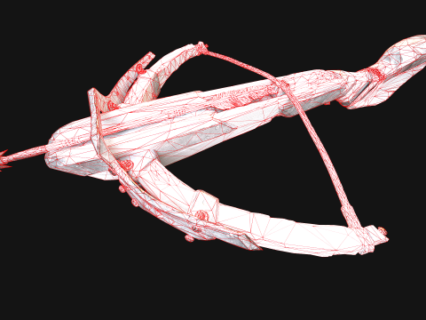 Wooden Crossbow Medieval Bandit Knight Weapon 3D Model