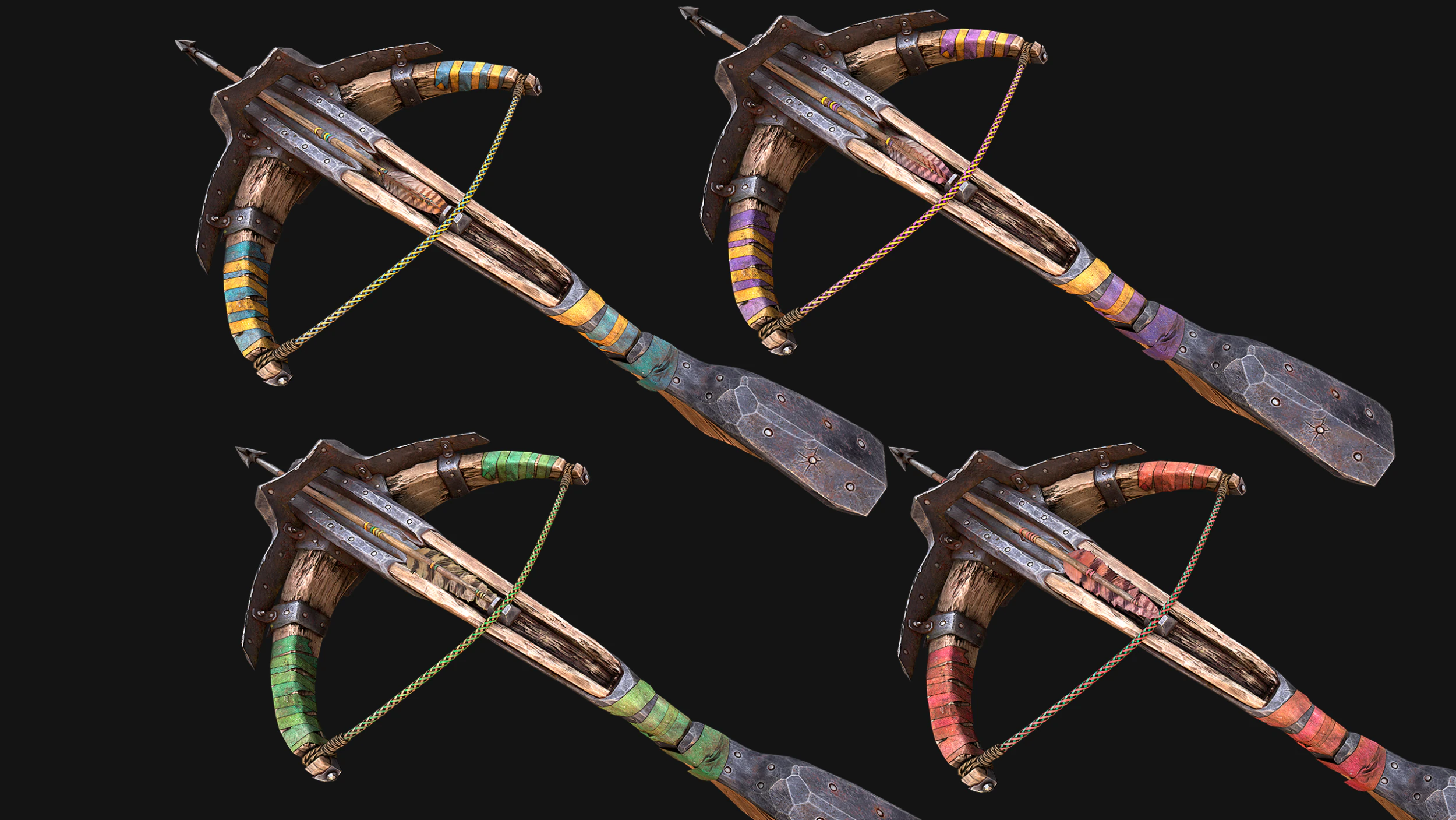 Medieval Crossbow Crossbowman Weapon Pack 3D Model .c4d .max .obj .3ds .fbx .stl .blend