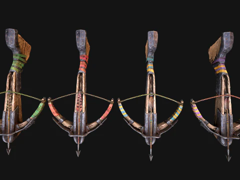 Medieval Crossbow Crossbowman Weapon Pack 3D Model