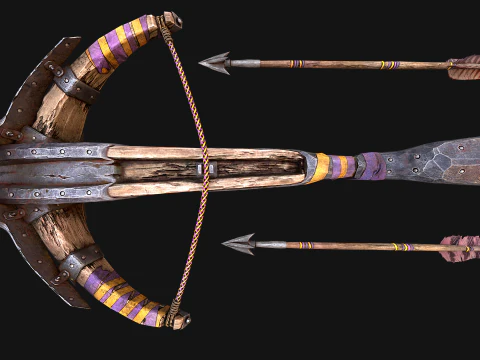 Medieval Crossbow Crossbowman Weapon Pack 3D Model