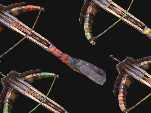 Medieval Crossbow Crossbowman Weapon Pack 3D Модель