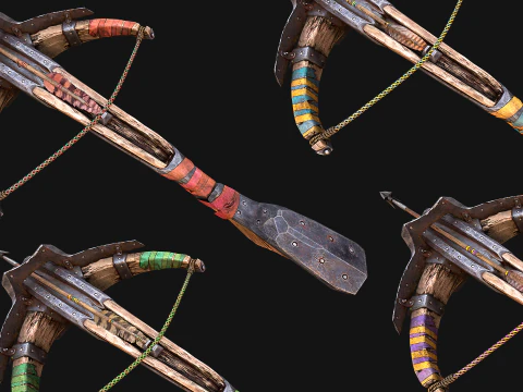 Medieval Crossbow Crossbowman Weapon Pack 3D Model