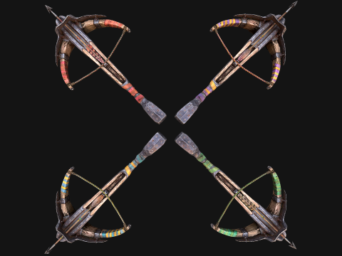 Medieval Crossbow Crossbowman Weapon Pack 3D Модель