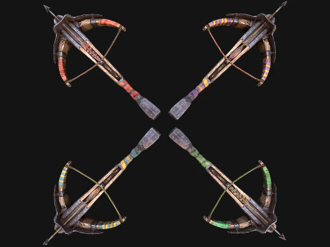 Medieval Crossbow Crossbowman Weapon Pack 3D Model