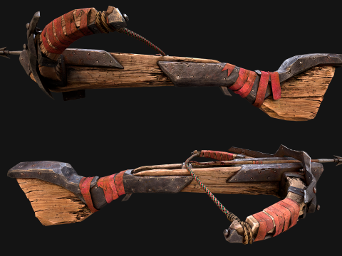Medieval Crossbow Crossbowman Weapon Pack 3D Модель