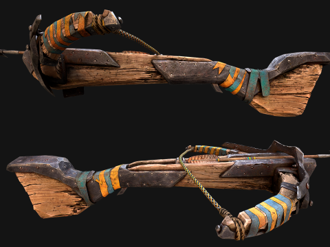 Medieval Crossbow Crossbowman Weapon Pack 3D Модель