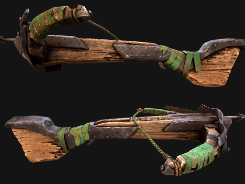Medieval Crossbow Crossbowman Weapon Pack 3D Модель