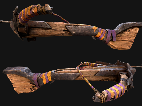 Medieval Crossbow Crossbowman Weapon Pack 3D Модель