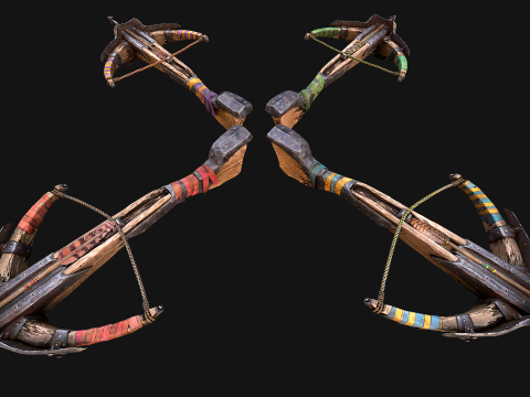 Medieval Crossbow Crossbowman Weapon Pack 3D Модель