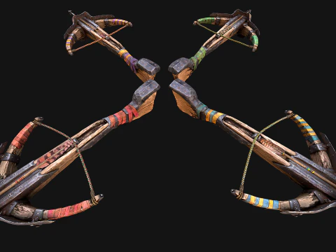 Medieval Crossbow Crossbowman Weapon Pack 3D Model