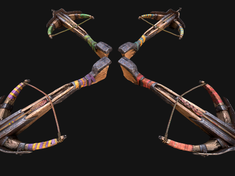 Medieval Crossbow Crossbowman Weapon Pack 3D Модель