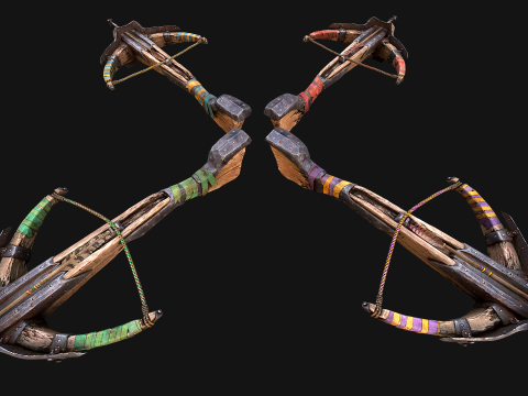 Medieval Crossbow Crossbowman Weapon Pack 3D Модель