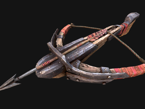 Bow Crossbow Quiver Arrows Archer Medieval Set Modelo 3D