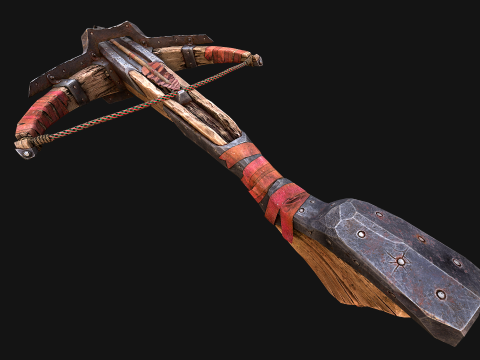Bow Crossbow Quiver Arrows Archer Medieval Set Modelo 3D