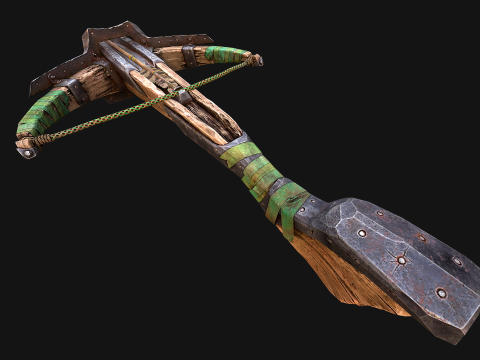 Bow Crossbow Quiver Arrows Archer Medieval Set Modelo 3D