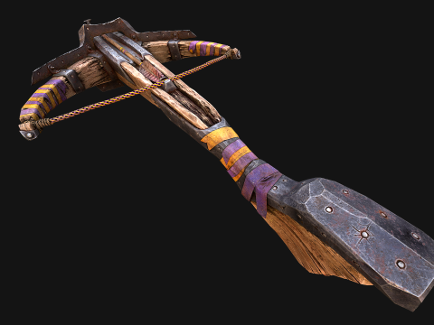 Bow Crossbow Quiver Arrows Archer Medieval Set Modelo 3D