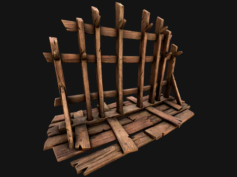 Medieval Wooden Crossbow Weapon Rack Armory 3D Model
