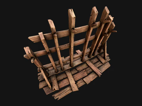 Medieval Wooden Crossbow Weapon Rack Armory 3D Model