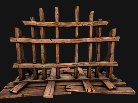 Medieval Wooden Crossbow Weapon Rack Armory 3D Model
