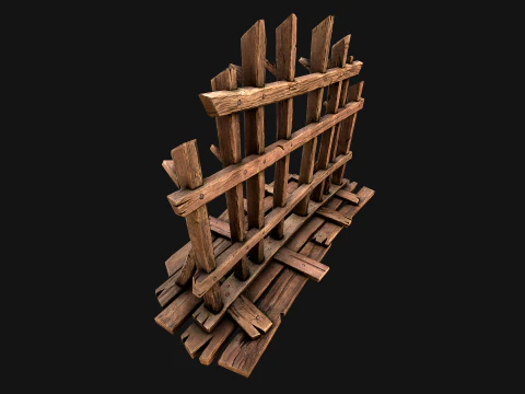 Medieval Wooden Crossbow Weapon Rack Armory 3D Model