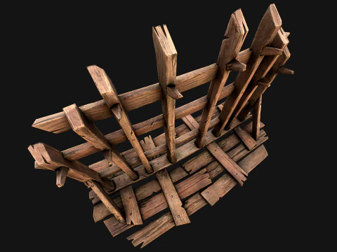 Medieval Wooden Crossbow Weapon Rack Armory 3D Model