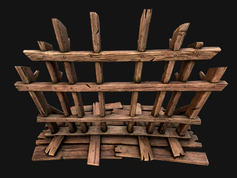 Medieval Wooden Crossbow Weapon Rack Armory 3D Model