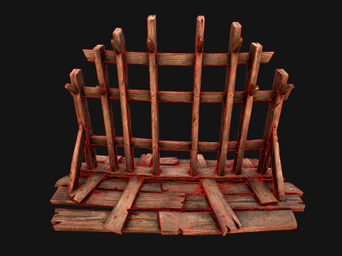 Medieval Wooden Crossbow Weapon Rack Armory 3D Model