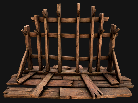 Medieval Crossbow Weapon Rack Stand Armory Pack Model 3D