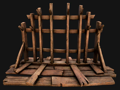 Medieval Crossbow Weapon Rack Stand Armory Pack 3D Model
