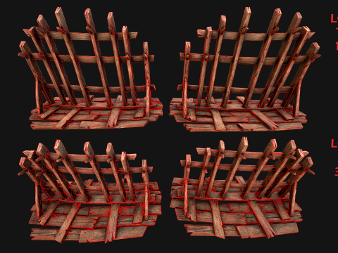 Medieval Crossbow Weapon Rack Stand Armory Pack Model 3D