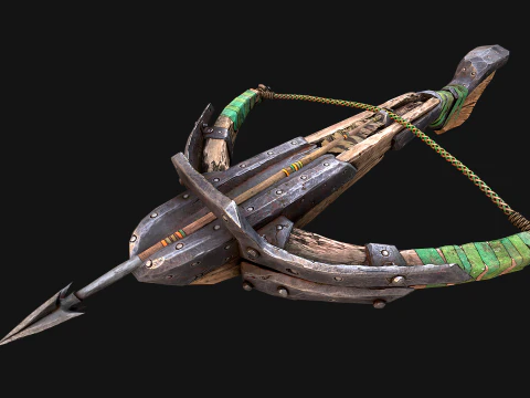 Medieval Crossbow Weapon Rack Stand Armory Pack 3D Model