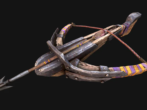 Medieval Crossbow Weapon Rack Stand Armory Pack 3D Model
