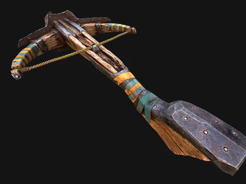 Medieval Crossbow Weapon Rack Stand Armory Pack 3D Model