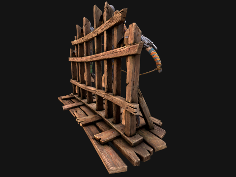 Medieval Crossbow Weapon Rack Stand Armory Pack Model 3D