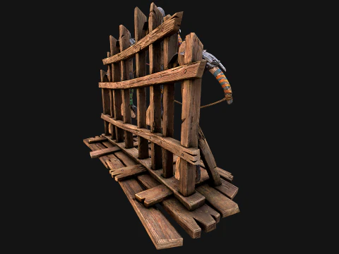 Medieval Crossbow Weapon Rack Stand Armory Pack 3D Model