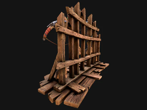 Medieval Crossbow Weapon Rack Stand Armory Pack 3D Model