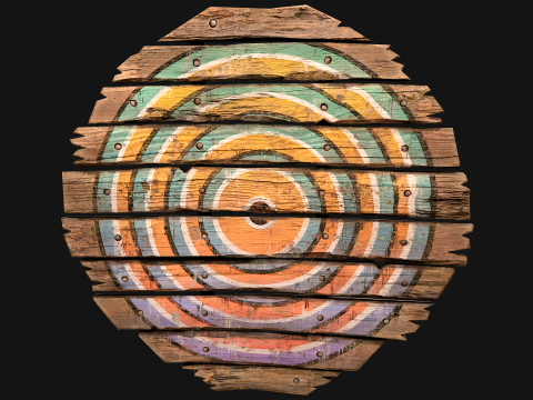 Middeleeuws houten schietbaanmeubilair 3D Model