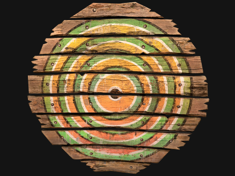 मध्यकालीन लकड़ी के लक्ष्य बैरक फर्नीचर पर्यावरण 3D मॉडल